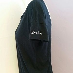 Nwt Victoria's Secret PINK black t shirt size xs